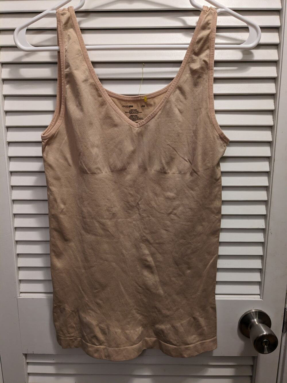 Jockey for Life Tan Compression Slimming Shapewear Tank Top women's size L